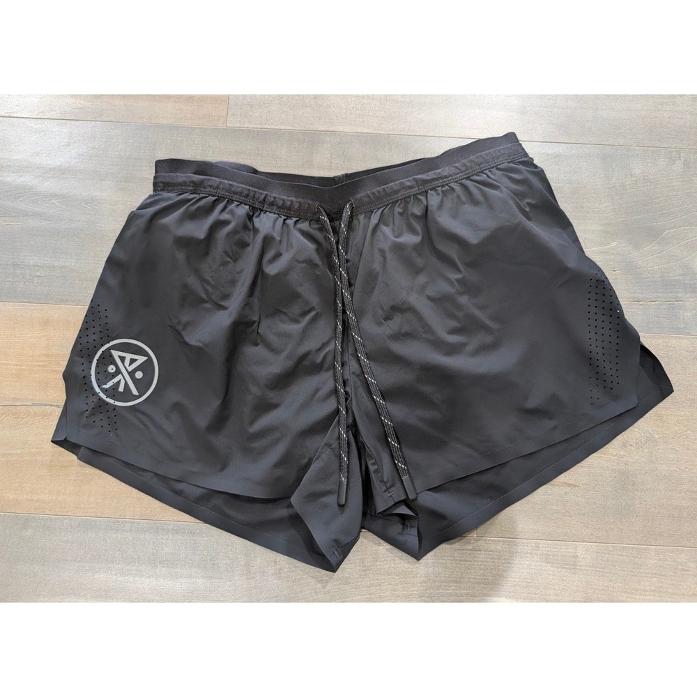 Roark Run Amok Alta Elite Shorts Mens Large Black Lined Performance Running Trai